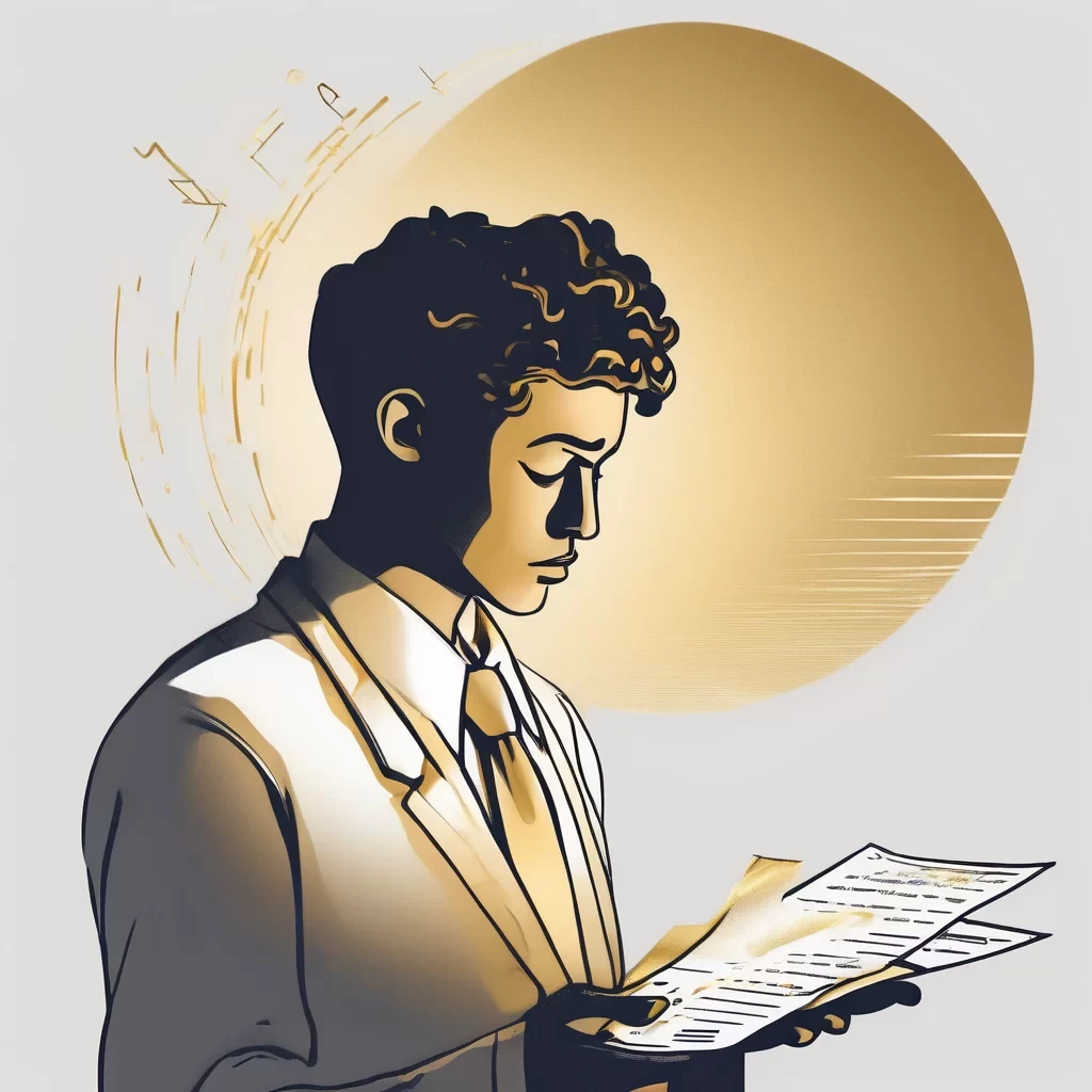 Sad professional / person looking at bills, with faint golden aura behind. 💡 Color Theme: White + Gold gradient (clean, scroll-stopping).