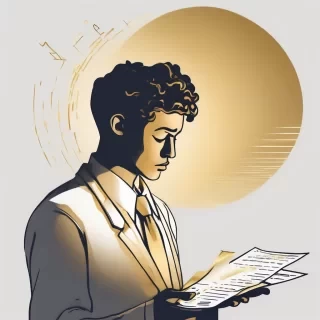 Sad professional / person looking at bills, with faint golden aura behind. 💡 Color Theme: White + Gold gradient (clean, scroll-stopping).