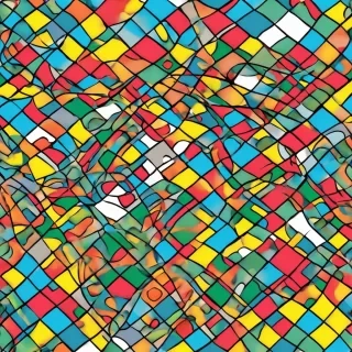 Desenho de xadrez e cérebro colorido